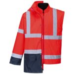 Portwest Hi-Vis 5-in-1 Contrast Executive Jacket - Red/Navy