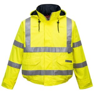 Portwest Bizflame Rain Hi-Vis Antistatic FR Bomber Jacket - Yellow