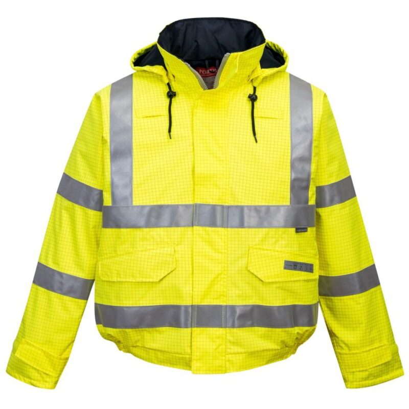 Portwest Bizflame Rain Hi-Vis Antistatic FR Bomber Jacket - Yellow