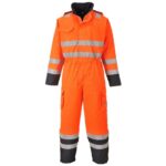 Portwest Bizflame Rain Hi-Vis Multi Coverall - Orange/Navy