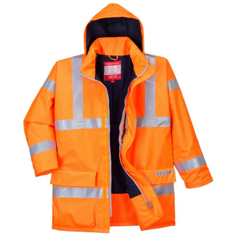 Portwest Bizflame Rain Hi-Vis Antistatic FR Jacket - Orange
