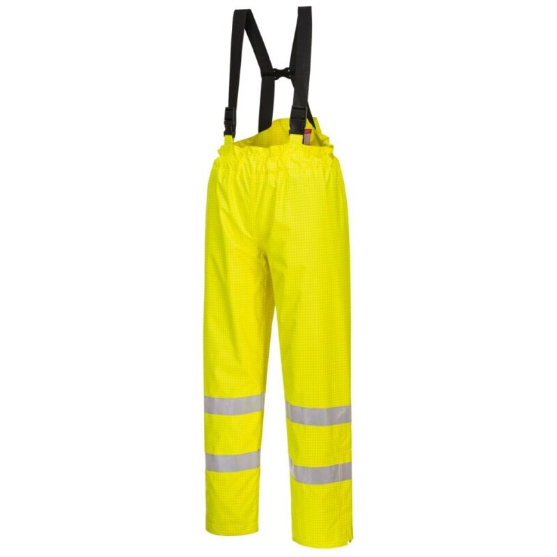 Portwest Bizflame Rain Lined Hi-Vis Antistatic FR Trousers - Yellow