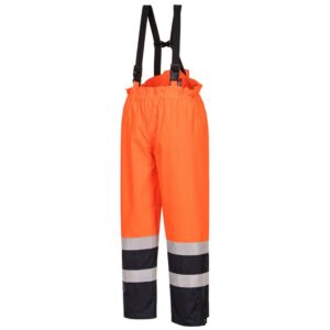 Portwest Bizflame Rain Hi-Vis Multi-Protection Trouser - Orange/Navy