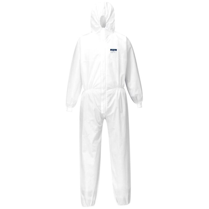 Portwest BizTex SMS Coverall With Knitted Cuff Type 5/6 White ST35