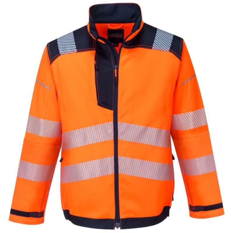 Portwest PW3 Hi-Vis Work Jacket - Orange/Navy