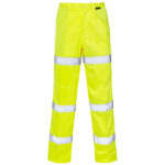 Supertouch Hi Vis Yellow 3 Band Polycotton Trousers Long Leg