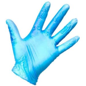 safetouch vinyl gloves in blue