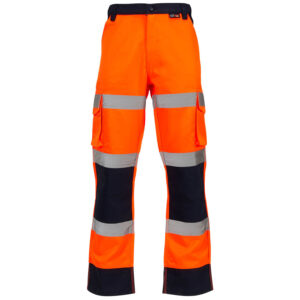 Supertouch Hi-Vis 2 Tone Orange Combat Trousers Long Leg - 28L