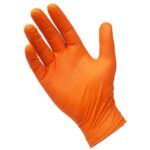 unigloves PRO.TECT nitrile gloves in orange