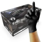 Unigloves PRO.TECT Black HD – Diamond Grip – Heavy Duty Disposable Nitrile Gloves – Powder Free