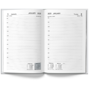 U. 2025 A5 Hardback Page a Day Diary